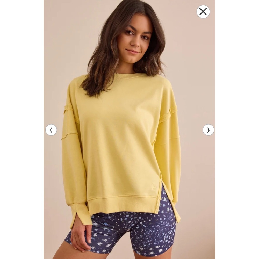 AS Revival Lemon Yellow Raw Edge Seam Sweatshirt Size XXS‎ New
